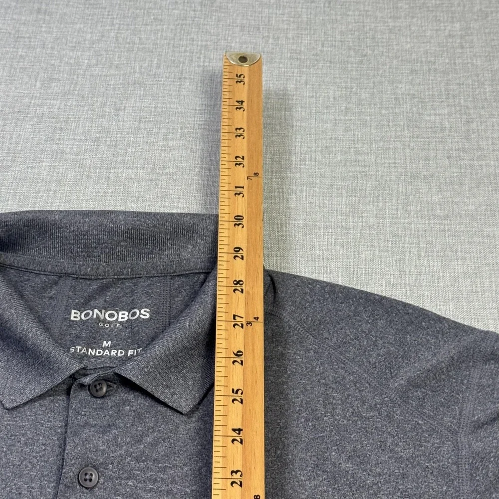 Bonobos Golf Polo Shirt Mens Medium Gray Performance Polyester Spandex Stretch